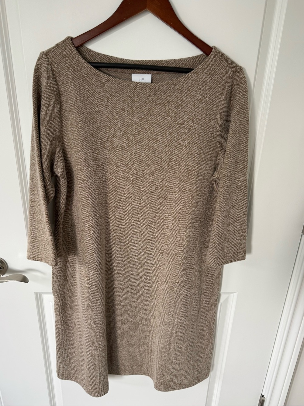 J. Jill Herringbone Print Sandalwood Dress NWT